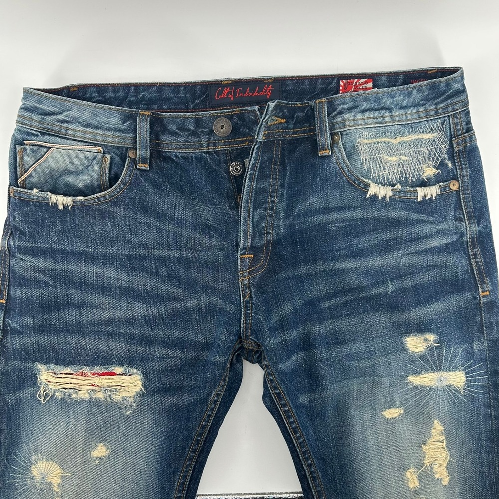 Cult of Individuality Hagen Relaxed Japanese Selvedge Distressed Jeans 34x34